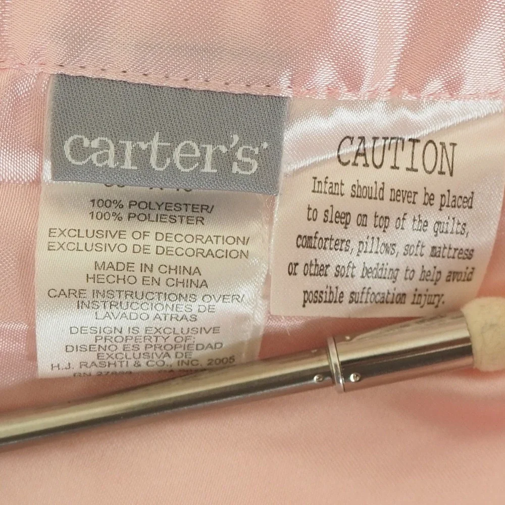 Carters Satin Pink Thank Heaven For Little Girls Baby Blanket Soft Plush Chamois